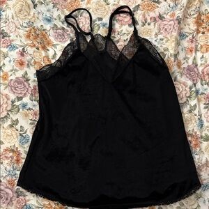 Black Lace Trim Cami Top